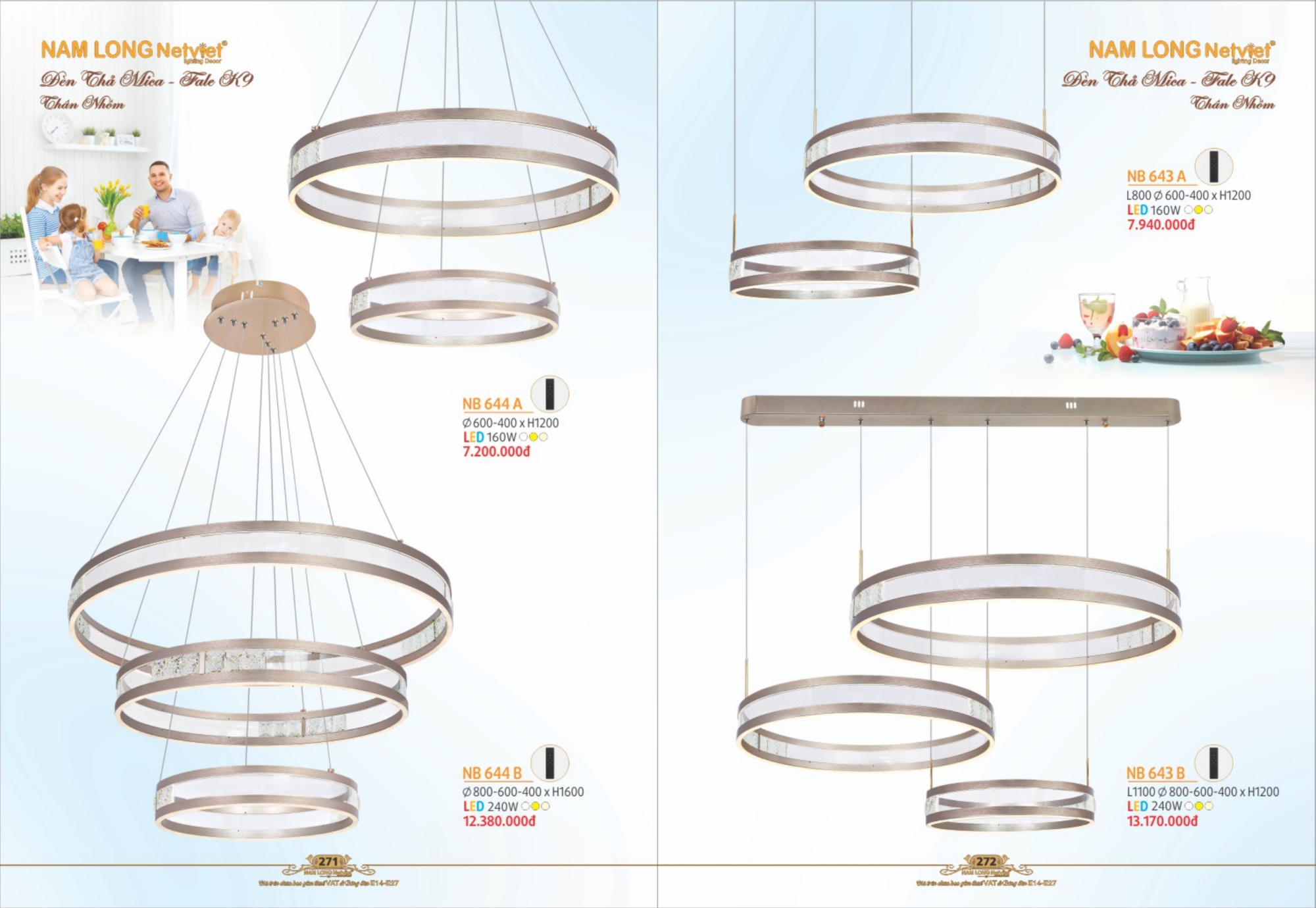 Bảng giá đèn trang trí Nam Long